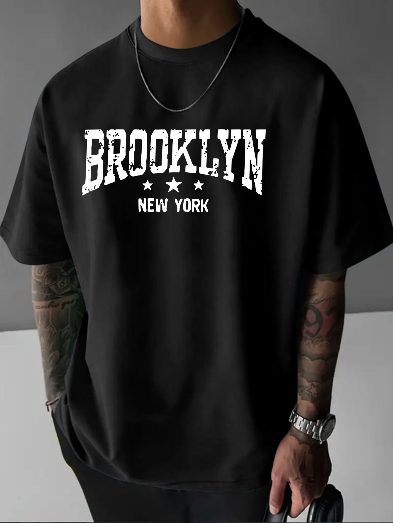 Men'S Fashion New York - Atasan Kaus Lengan Pendek Leher Bulat