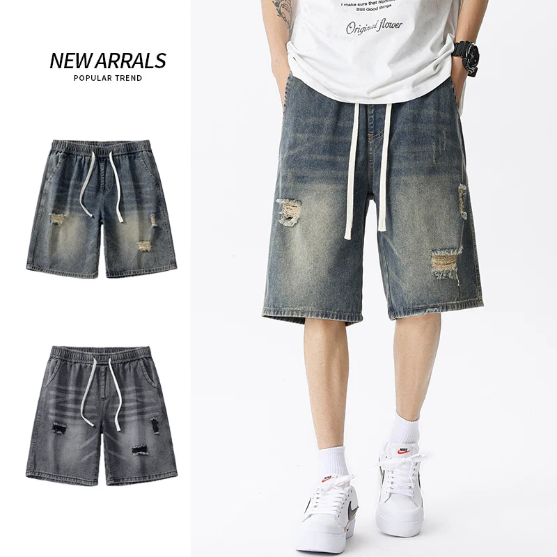 Men Fashion Jeans - Celana pendek Denim tipis musim panas