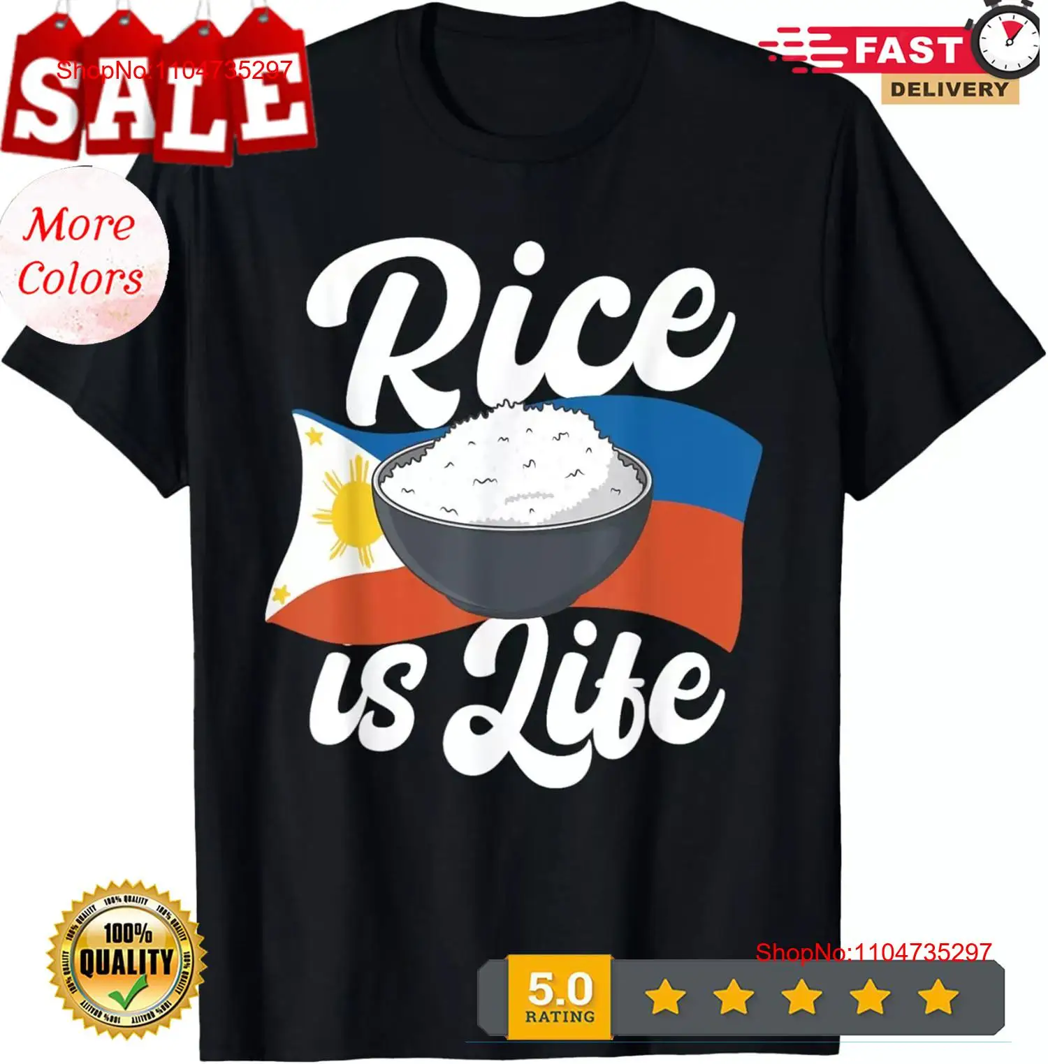 Men'S Fashion Philippines - Rice Is Life Makanan Filipina Bangga