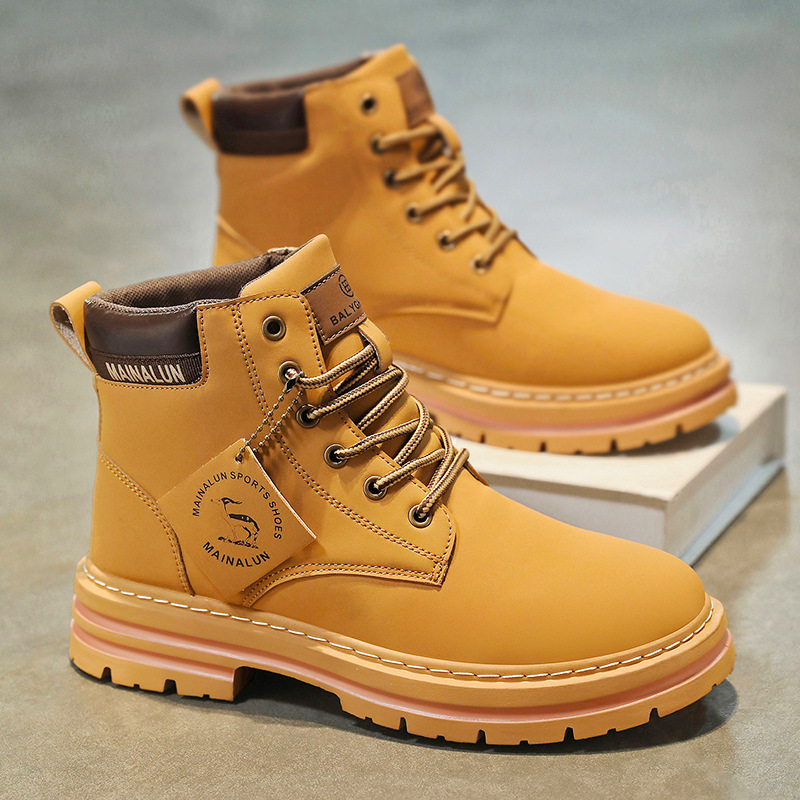 Men'S Fashion Loafers - Sepatu Boots Pria Klasik High Top