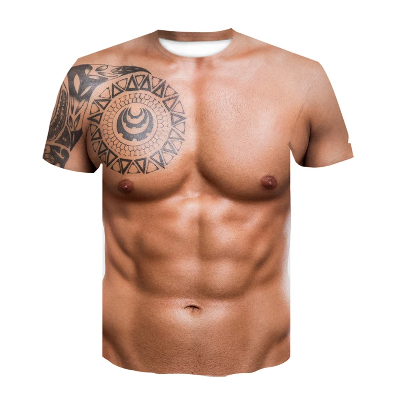 Muscle Tee Workout - Kaos Pria Pola Figur Manusia Sintetis