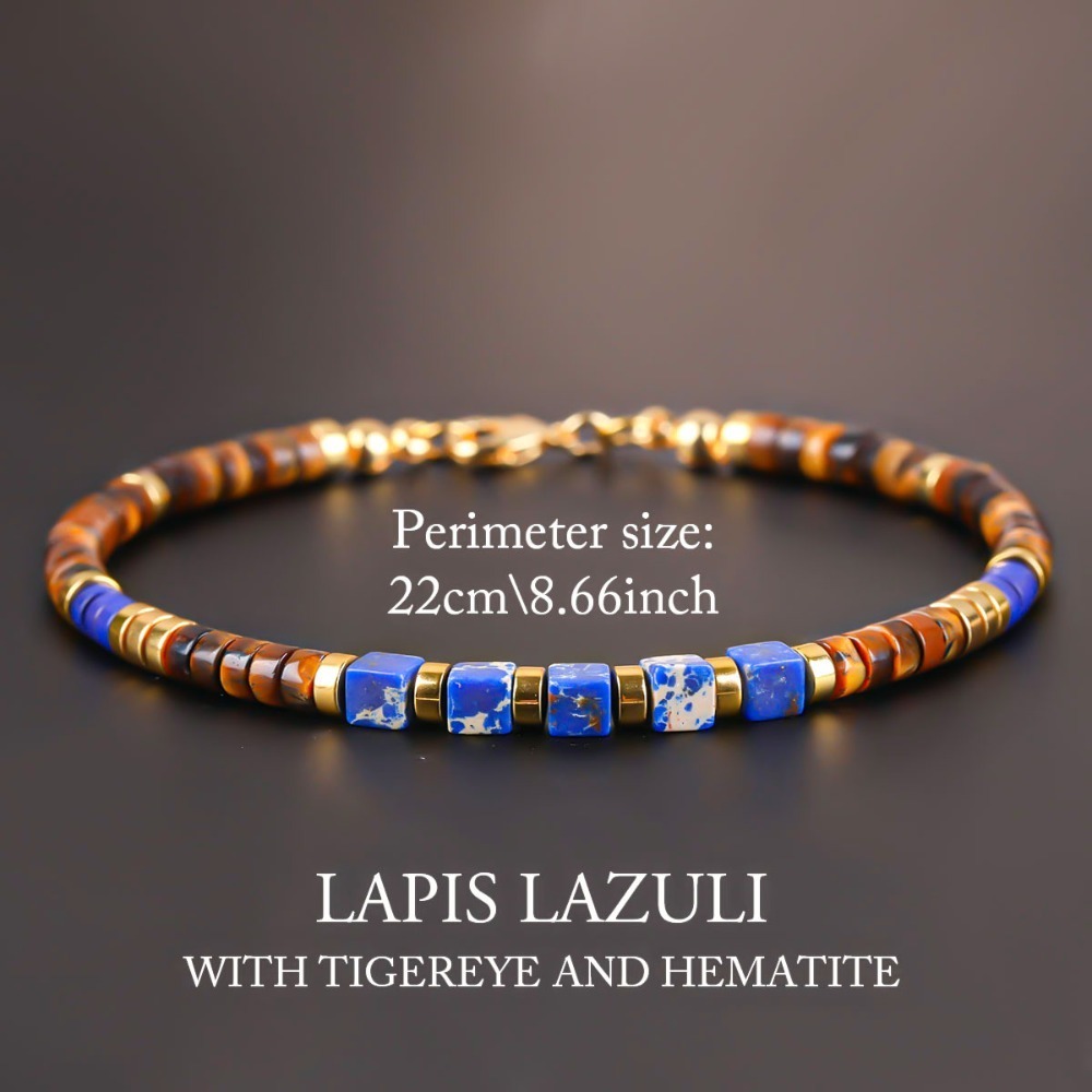 Mens Fashion Discord - Gelang Manik Batu Lapis Lazuli Alami
