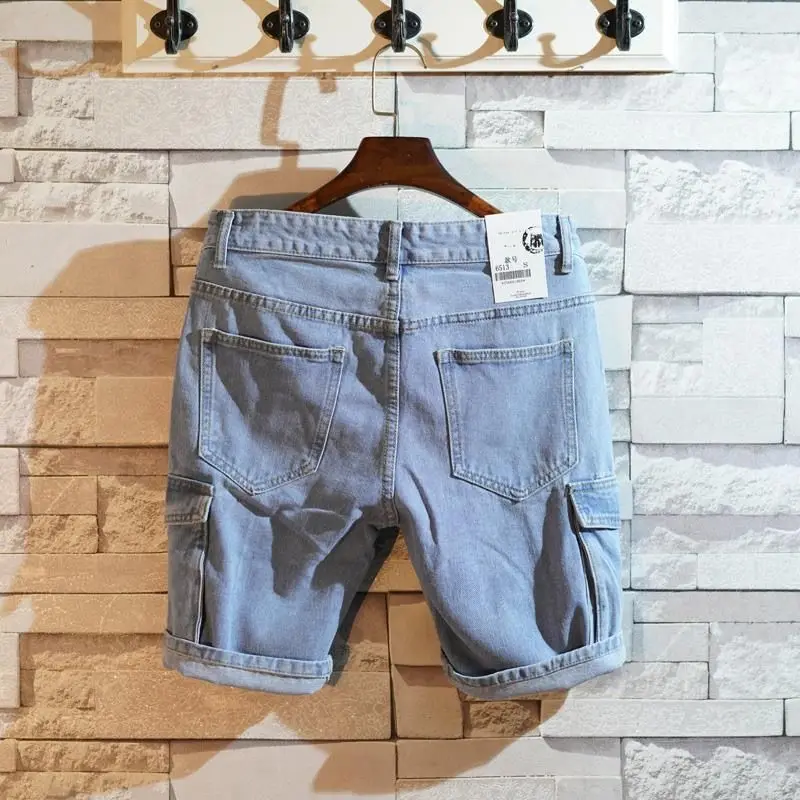 Men Fashion Jeans - Celana Jeans Pendek Lurus Longgar untuk