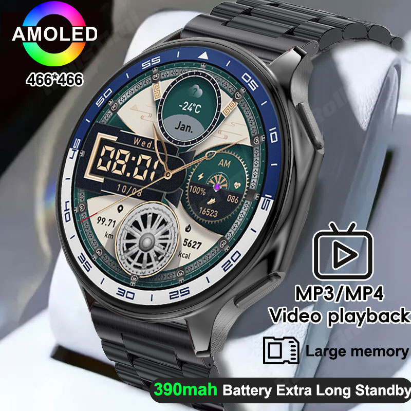 Men'S Fashion X - Jam tangan pintar AMOLED 1.43 pemutar