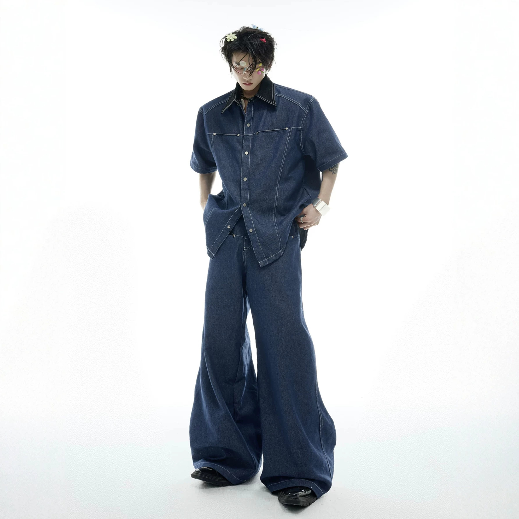 Men Fashion Jeans - Set Denim Pria Musim Panas Gaya