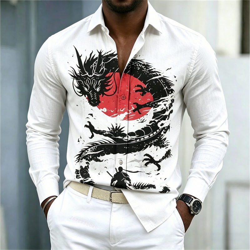 Fashion Mens Shirt - Kemeja Pria Terbaru 2026 Putih Hitam