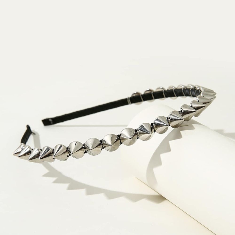 Men Fashion Hair Style - Aksesoris Cosplay Ikat Kepala Rivet Perak