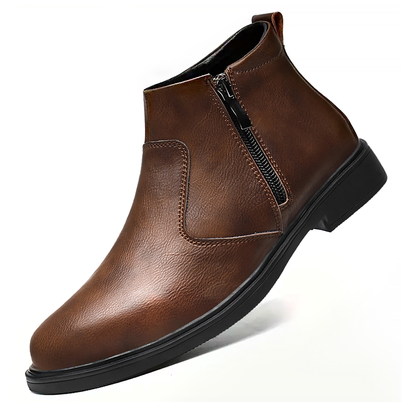 Chelsea Boots Men - Sepatu Kulit High-Top Baru Musim Gugur