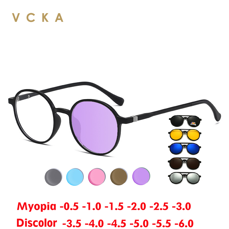 Mens Fashion Discord - VCKA Photochromic Myopia Kacamata Bulat Power