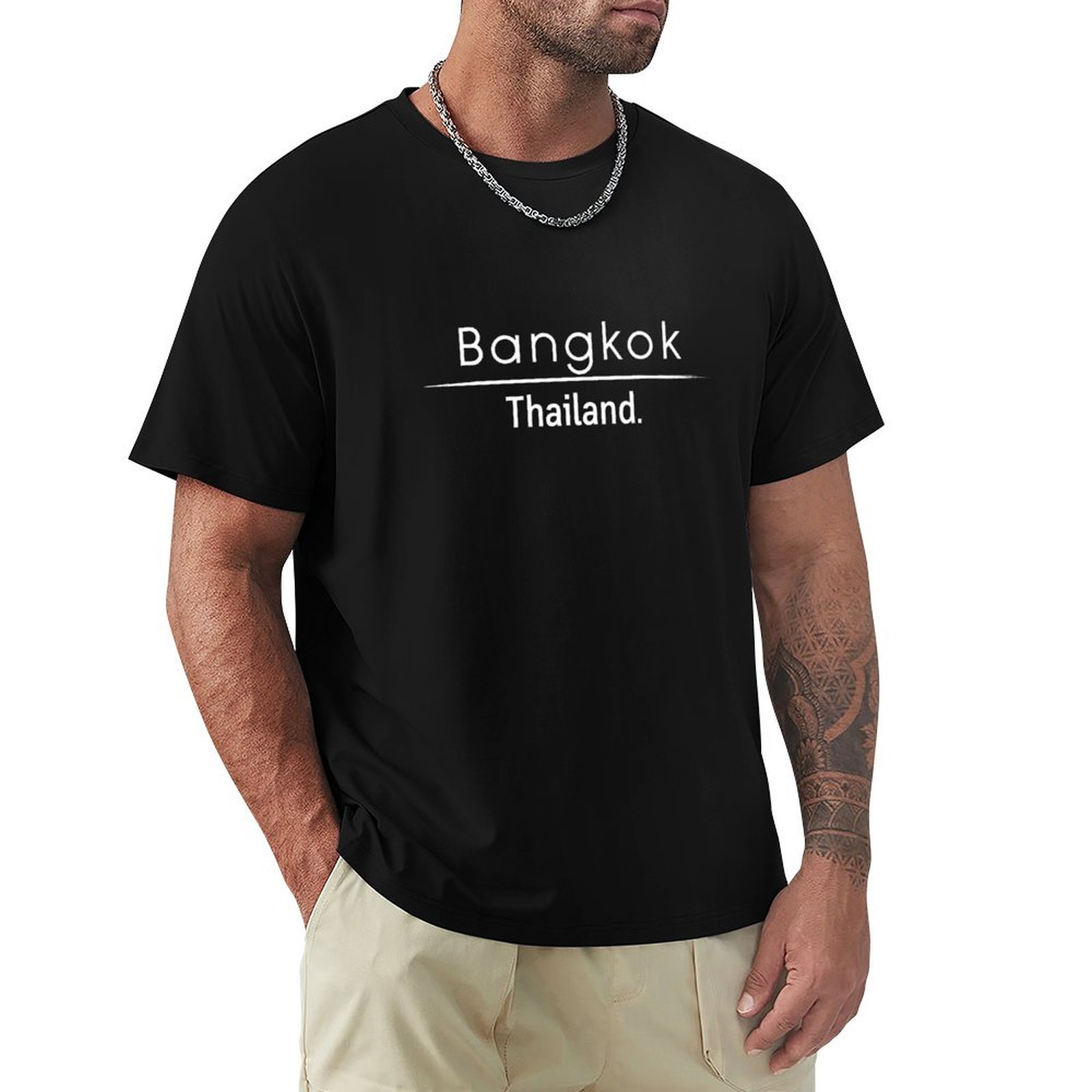 Mens Fashion Bangkok - Kaos Bangkok Thailand Cetak Fashion Kasual
