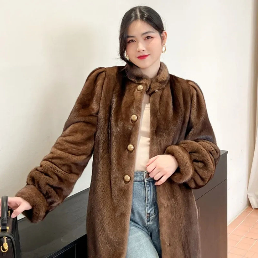 Men'S Fashion X - Mantel bulu palsu wanita, atasan pasang