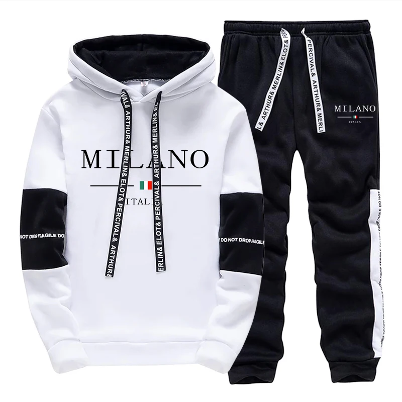 Men'S Fashion Outfits - Set Pria/Hoodie/Celana Italia Hoodie Trendi Pakaian