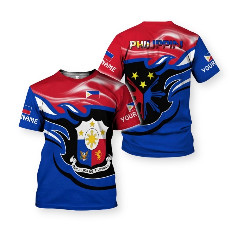 Men'S Fashion Philippines - Kaus Bendera Filipina Kustom Cetak 3D