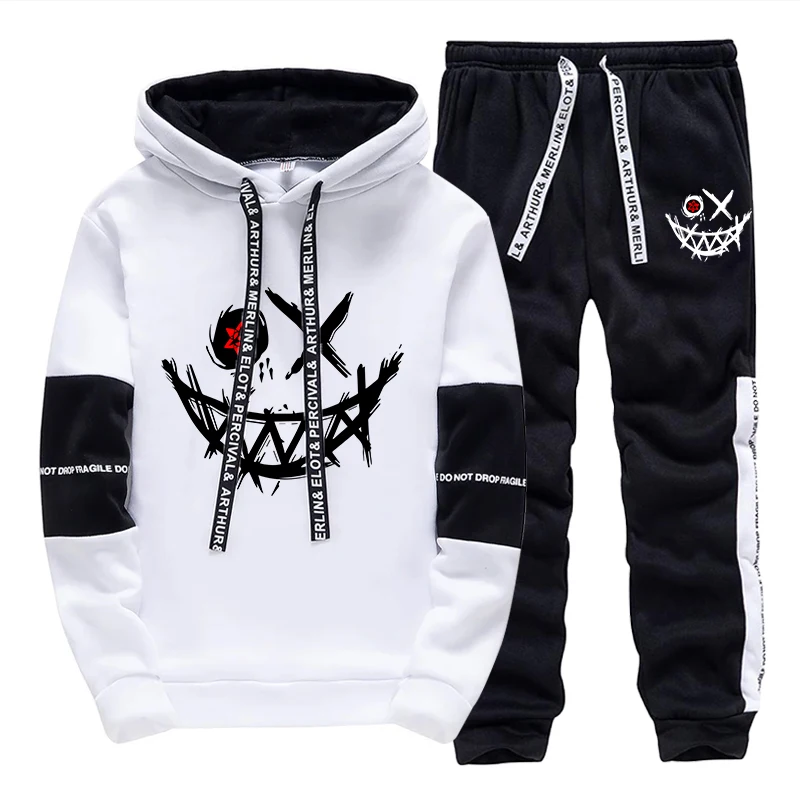 Men'S Fashion Outfits - Set Pria/Hoodie/Celana 2026 Musim Gugur Kasual