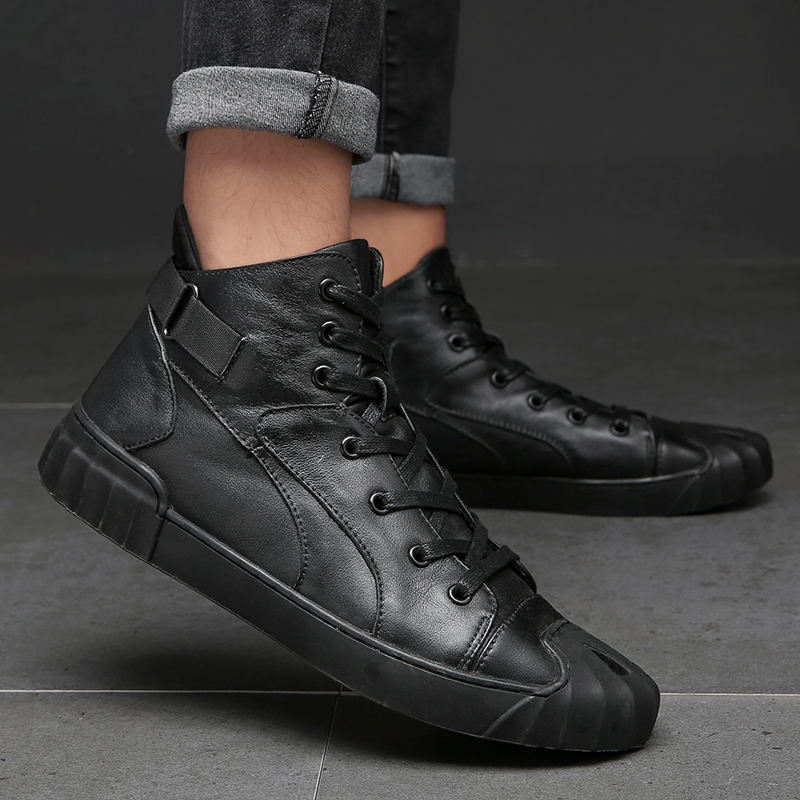 Men'S Fashion Loafers - Sepatu Bot Pendek Kasual Kulit Asli