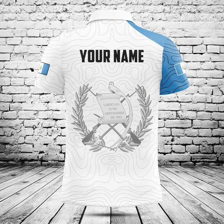 Men'S Fashion Guatemala - Kaos Polo Grafis Bendera Guatemala Nama