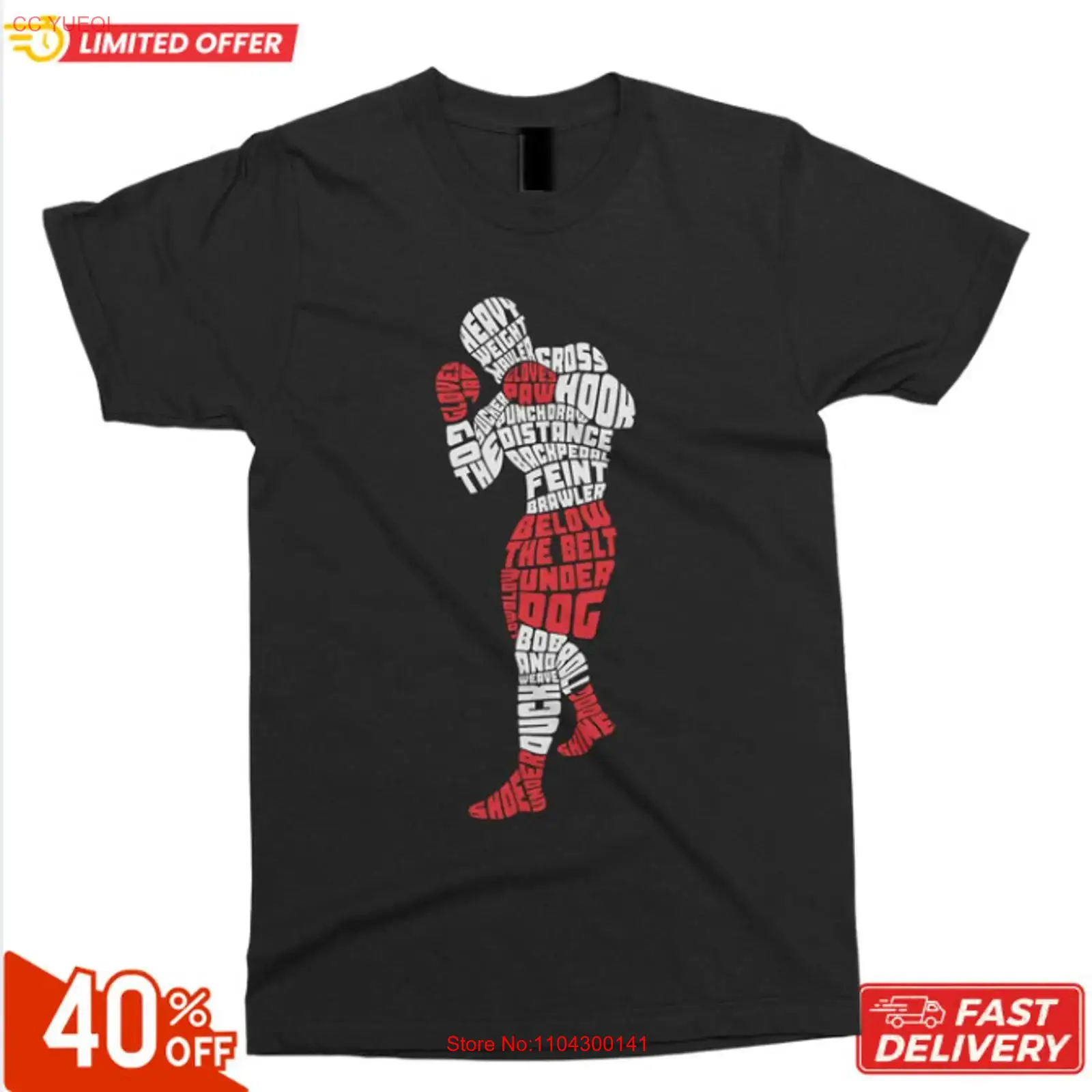 Mens Fashion In 40S - Kaos Tinju Pria dengan Desain Tipografi,