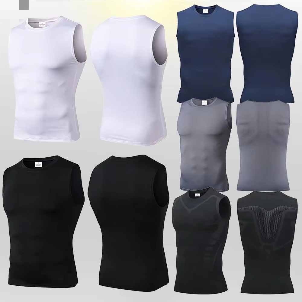 Muscle Tee Workout - Tank Top Kompresi Pria, Kaos Gym