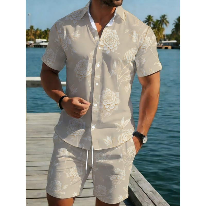 Men'S Fashion Outfits - Setelan Kemeja dan Celana Pendek Pria