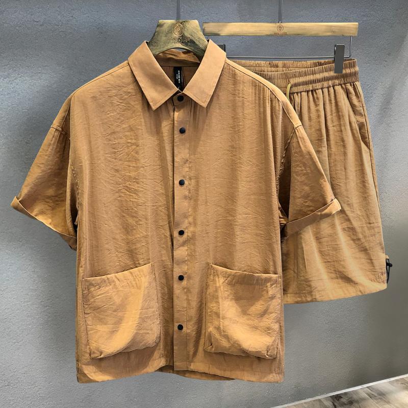 Men'S Fashion Outfits - Kain Sutra Es Pendingin Set Olahraga