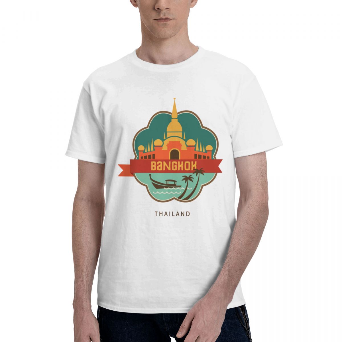 Mens Fashion Bangkok - Kaus kasual Unisex Pria Wanita Souvenir