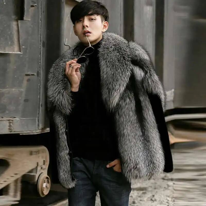 Mantel Bulu Palsu Pria Musim G - Men'S Fashion X ulasan dan harga