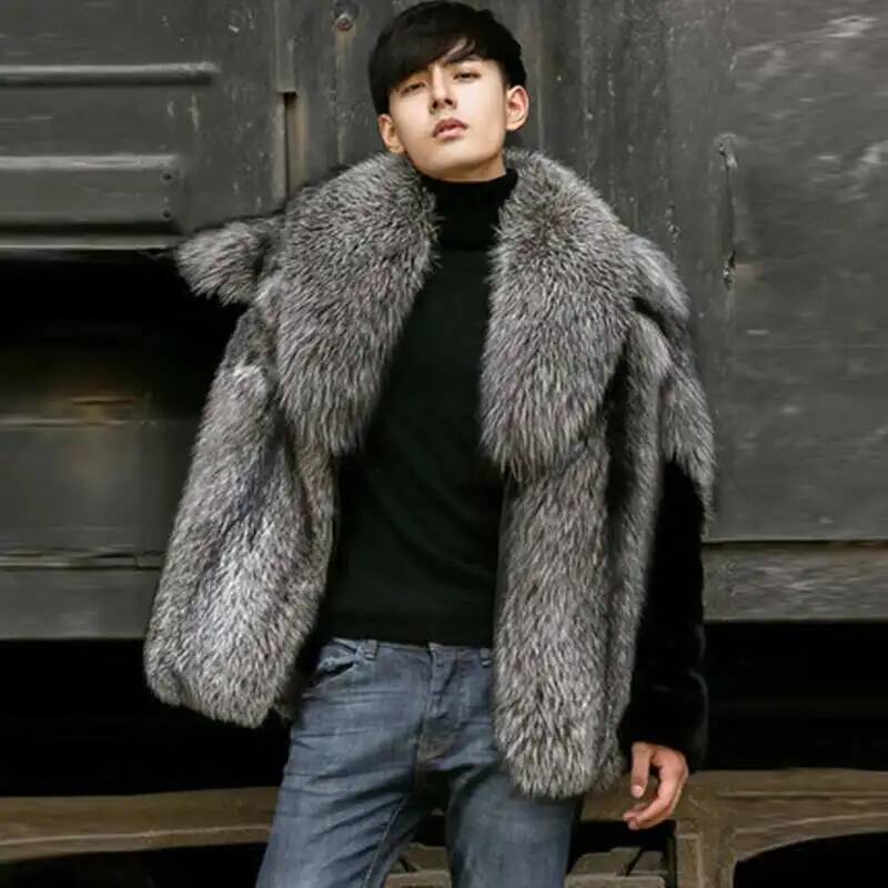 Mantel Bulu Palsu Pria Musim G - Men'S Fashion X ulasan dan harga