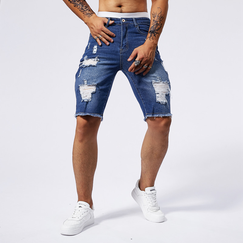 Celana Pendek Denim Robek Pria - Men Fashion Jeans ulasan dan harga