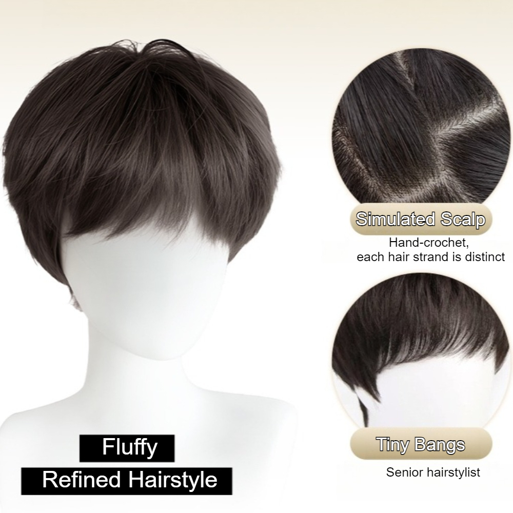 Wig Rambut Lurus Sintetis Fash - Men Fashion Hair Style ulasan dan harga