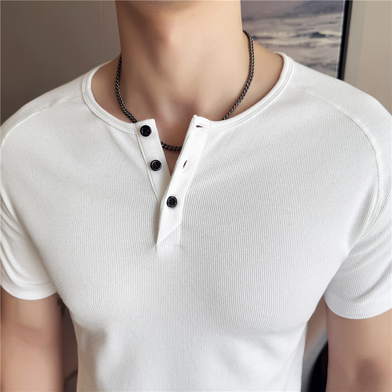 Kaos Henley Slim Fit Pria - At - Muscle Tee Workout ulasan dan harga