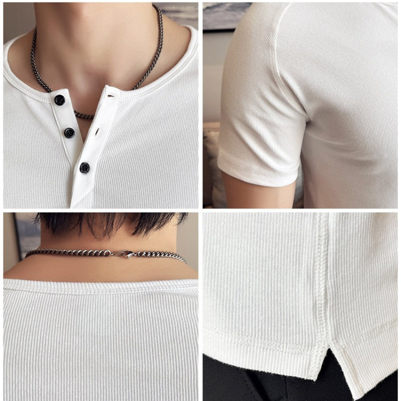 Kaos Henley Slim Fit Pria - At - Muscle Tee Workout ulasan dan harga