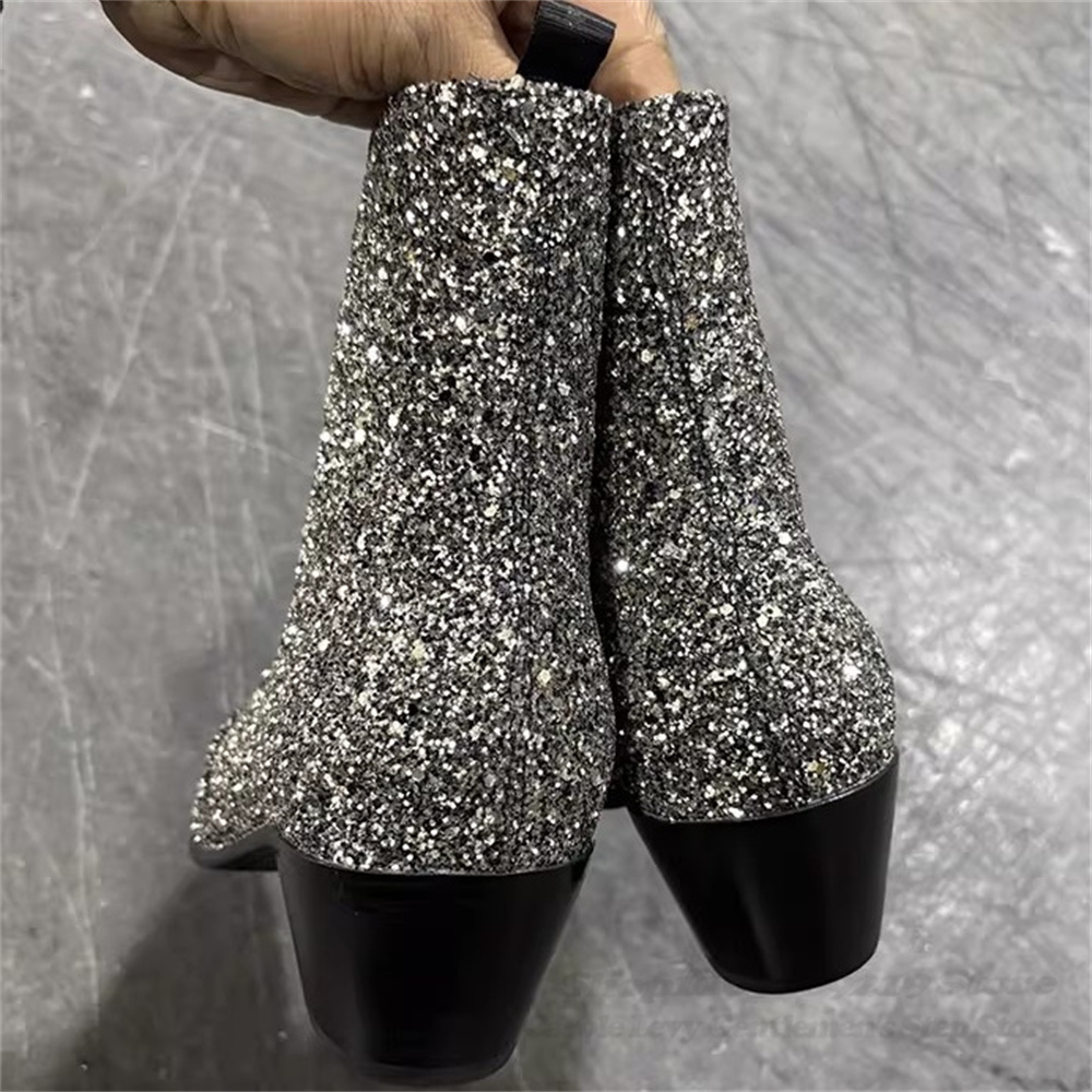 Sepatu Boot Pria Silver Bling  - Chelsea Boots Men ulasan dan harga
