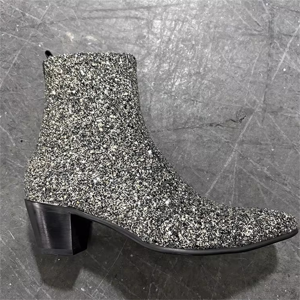 Sepatu Boot Pria Silver Bling  - Chelsea Boots Men ulasan dan harga