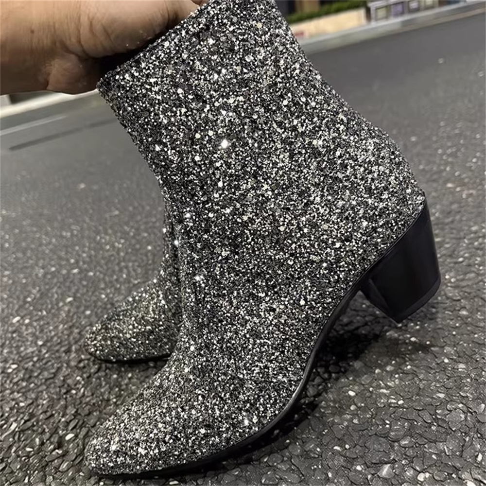 Sepatu Boot Pria Silver Bling  - Chelsea Boots Men ulasan dan harga