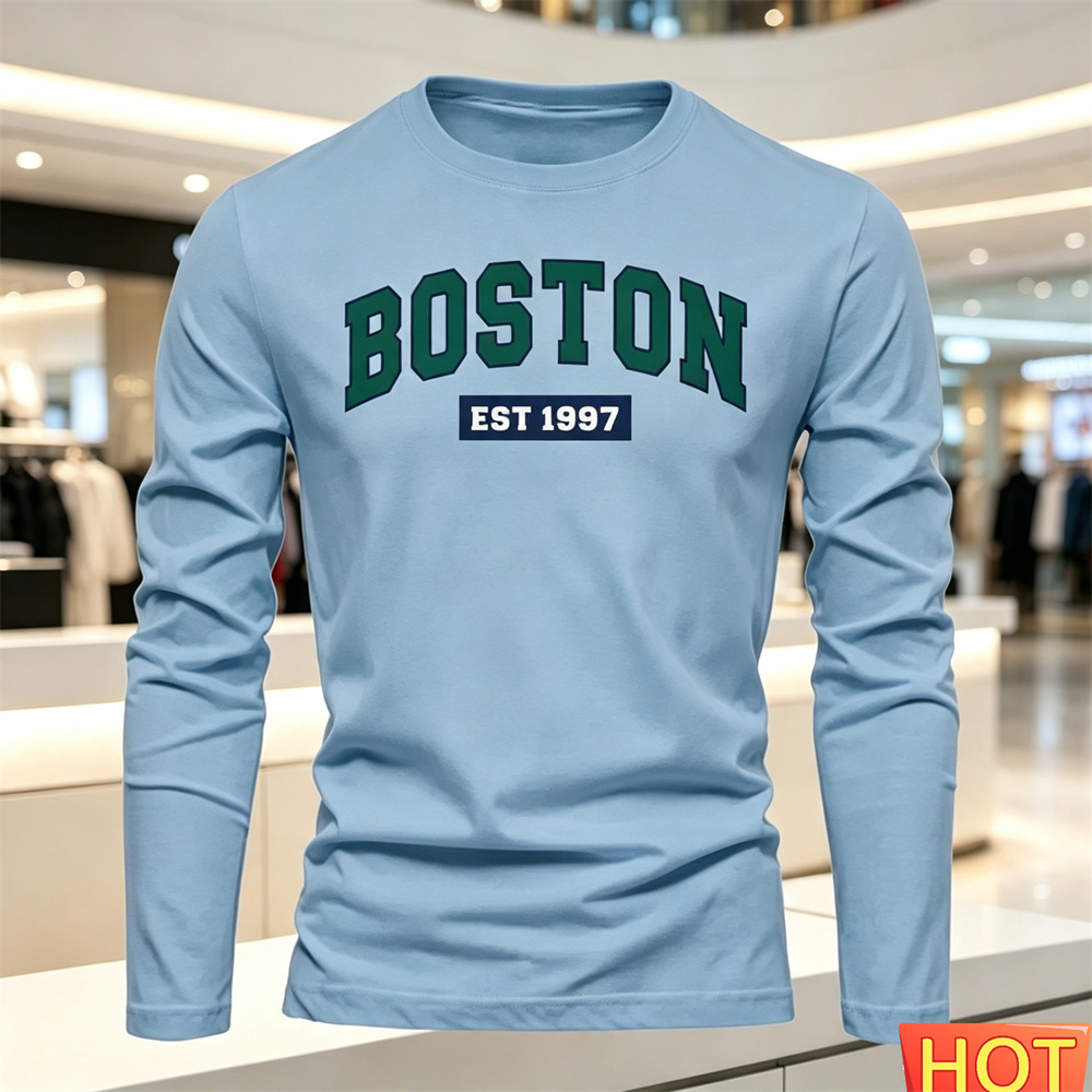 Kaos Lengan Panjang Pria Musim - Fashion Mens Shirt ulasan dan harga