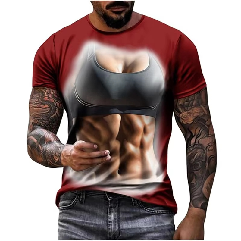 Kaos Lengan Pendek Pria 3D Pri - Muscle Tee Workout ulasan dan harga