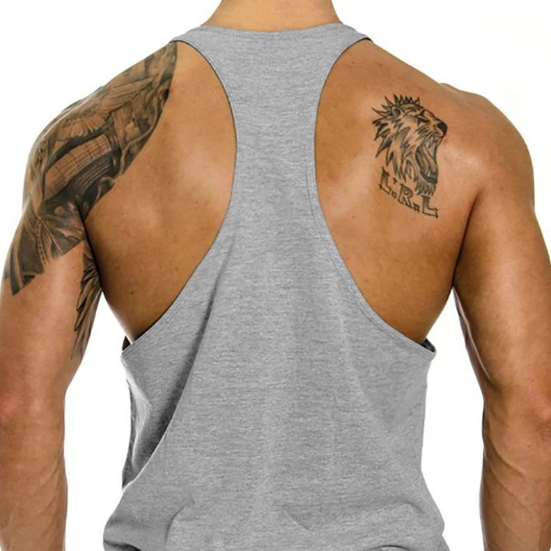Kaus katun tanpa lengan pria,  - Muscle Tee Workout ulasan dan harga