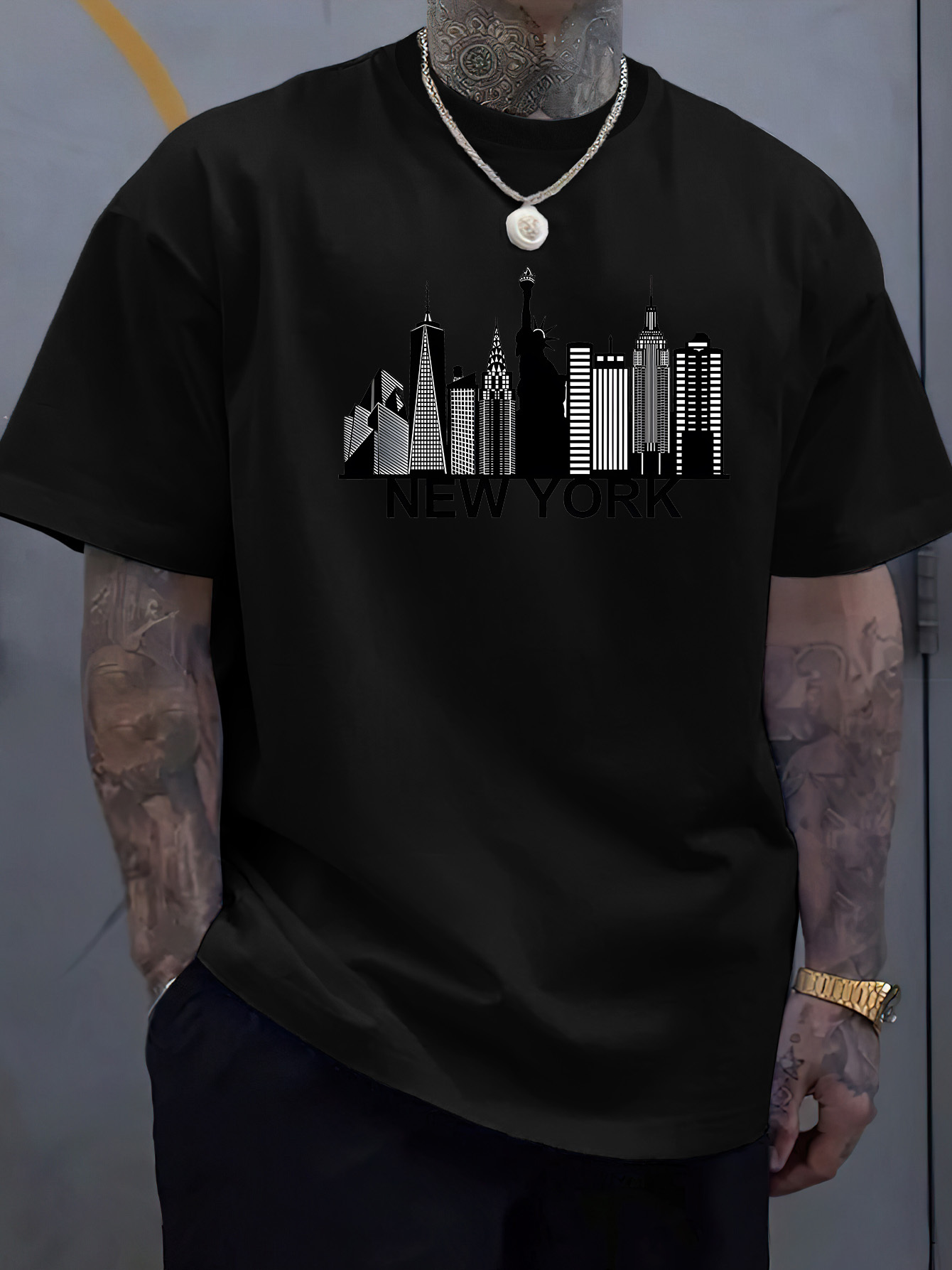 Kaos pria berbahan katun denga - Men'S Fashion New York ulasan dan harga