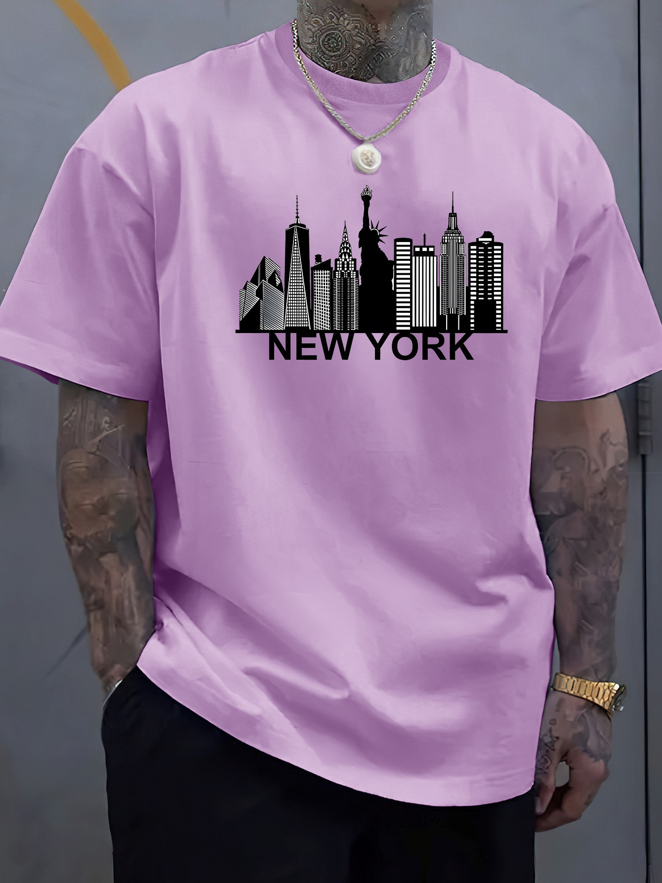 Kaos pria berbahan katun denga - Men'S Fashion New York ulasan dan harga