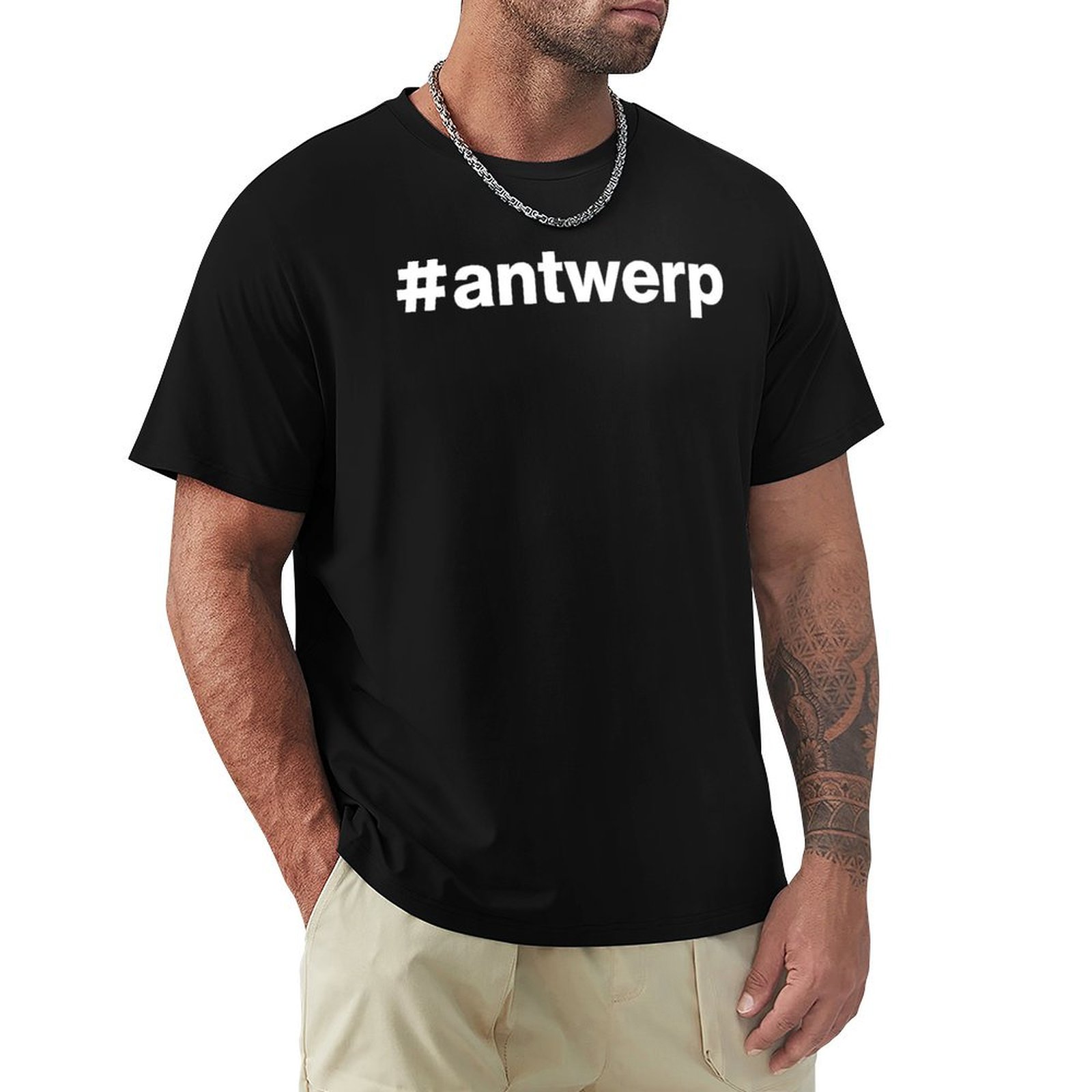 Kaos T-Shirt Hashtag Antwerp d - Mens Fashion Hashtags ulasan dan harga