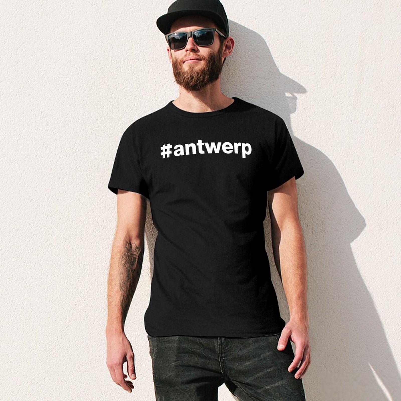 Kaos T-Shirt Hashtag Antwerp d - Mens Fashion Hashtags ulasan dan harga
