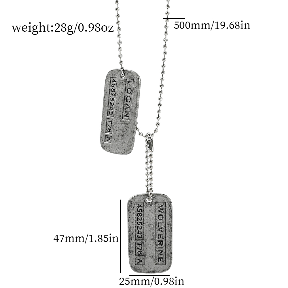 Kalung Kartu Militer X-Men Wol - Men'S Fashion X ulasan dan harga