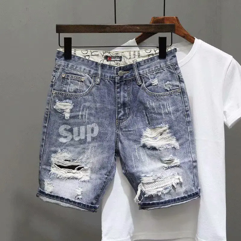 Celana Jeans pendek pria sobek - Men Fashion Jeans ulasan dan harga