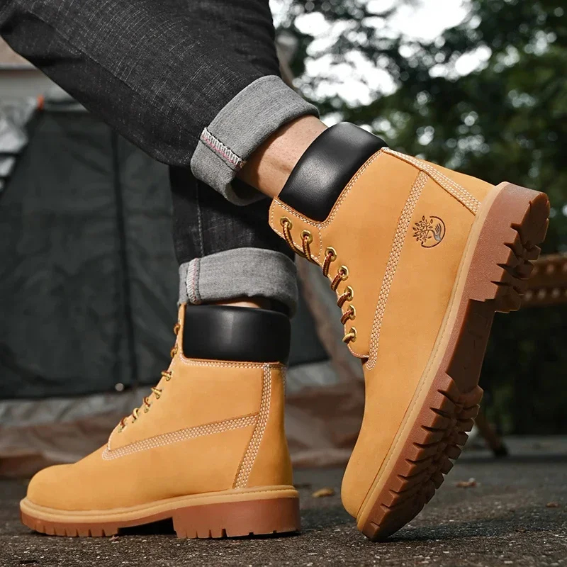 Sepatu Boots Pria High Top Ber - Men'S Fashion Loafers ulasan dan harga