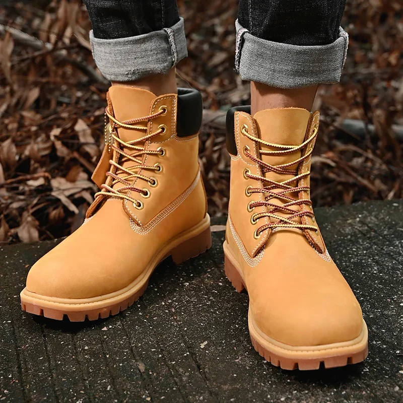 Sepatu Boots Pria High Top Ber - Men'S Fashion Loafers ulasan dan harga