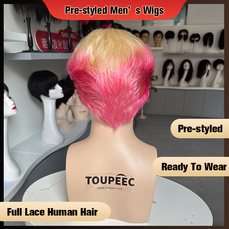 Wig Rambut Asli Pria Pre-style - Men Fashion Hair Style ulasan dan harga