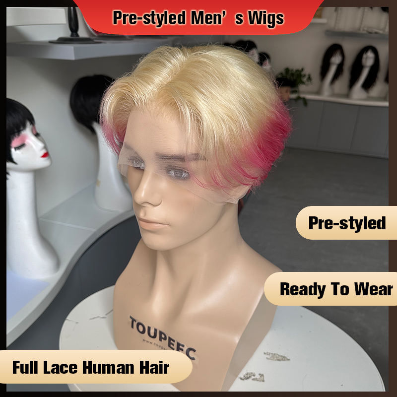 Wig Rambut Asli Pria Pre-style - Men Fashion Hair Style ulasan dan harga