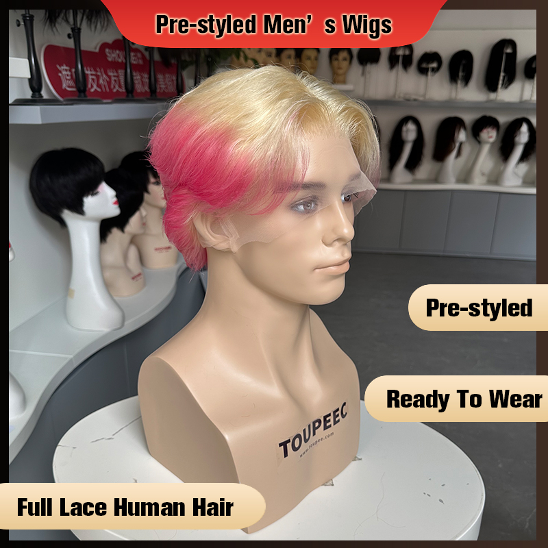 Wig Rambut Asli Pria Pre-style - Men Fashion Hair Style ulasan dan harga